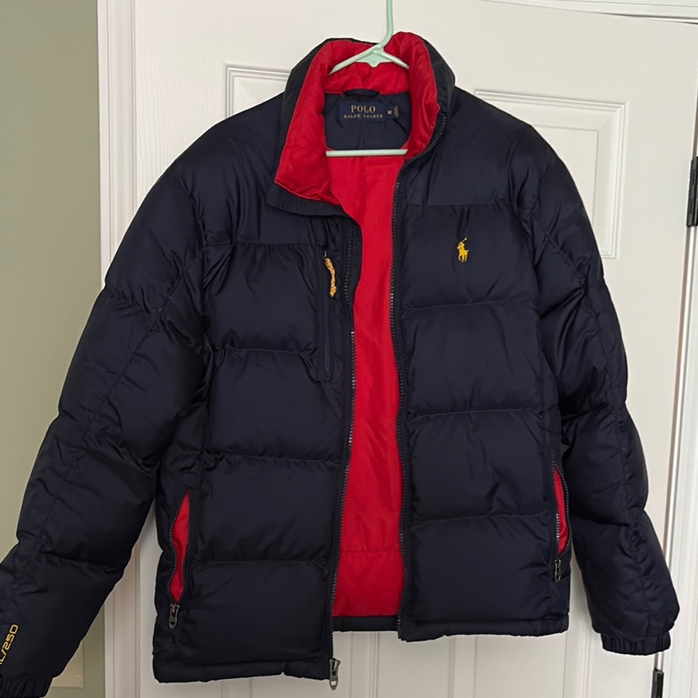 Ralph Lauren Navy and Red Down Jacket - Men’s size Medium